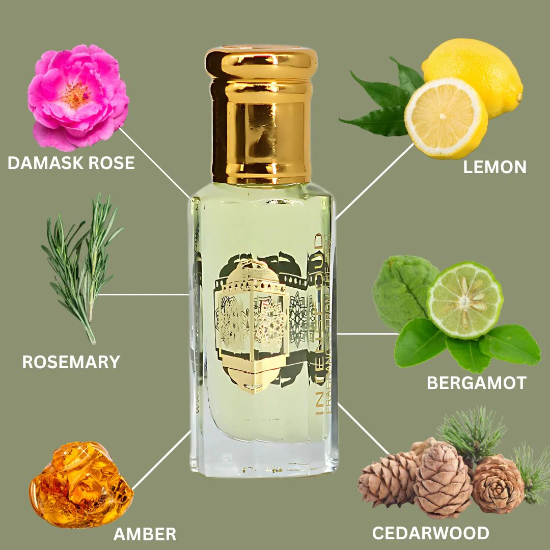 Amber Rose Perfume Oil 12ML (0.40 OZ) With Black Gift Box By Intense Oud | A Fresh Mix Of Rose, Bright Citrus Softened By Amber & Musk. - Image 7