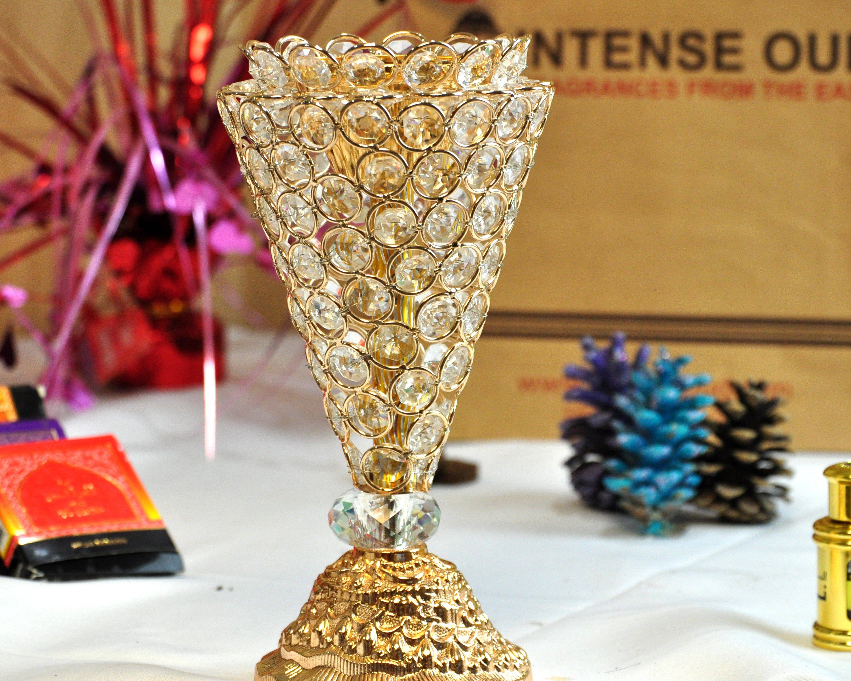 Arab Incense Bakhoor Burner - 10 inch Golden by Intense Oud - Image 4