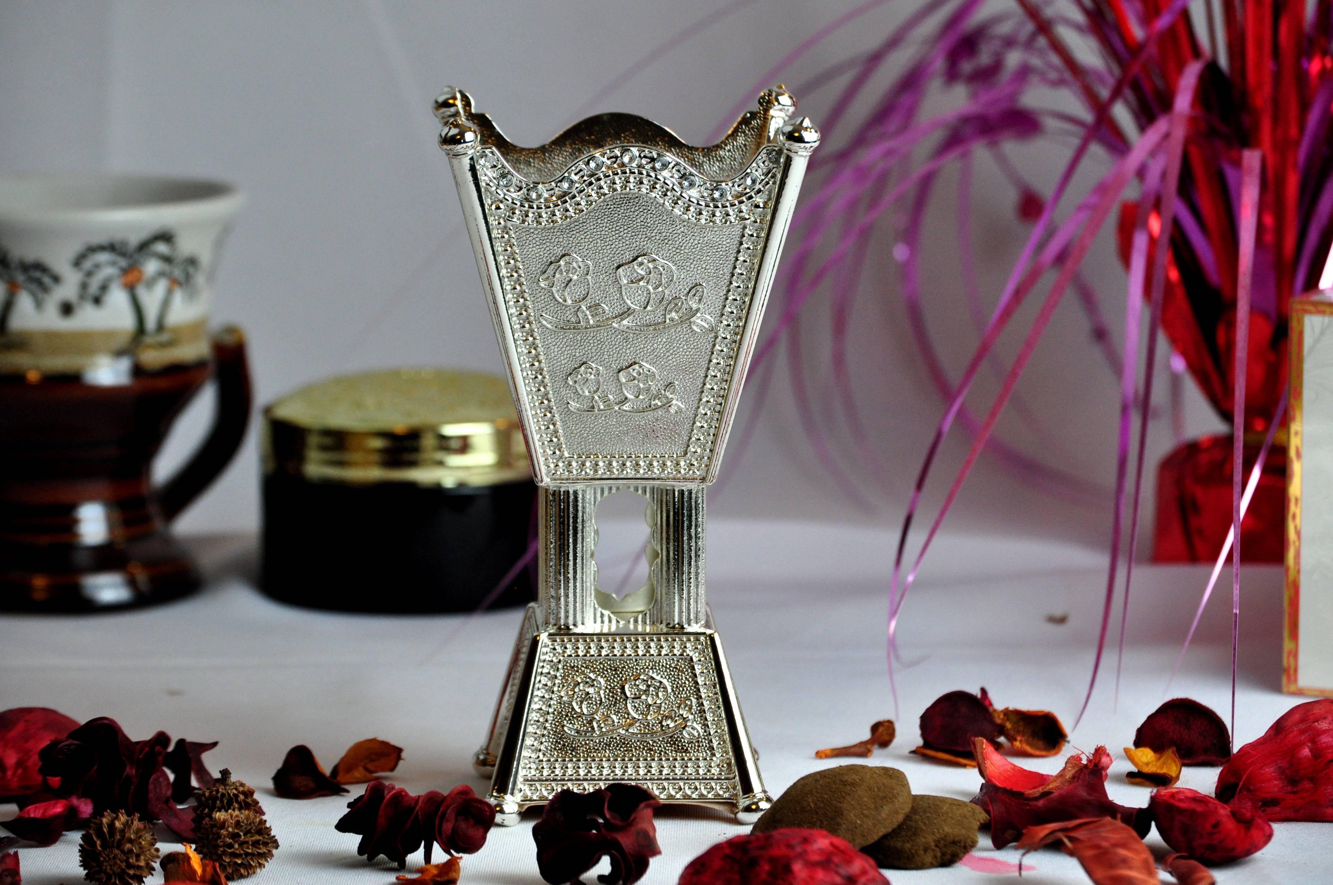 Arab Incense Bakhoor Burner - 6 inch Silver by Intense Oud - Image 4