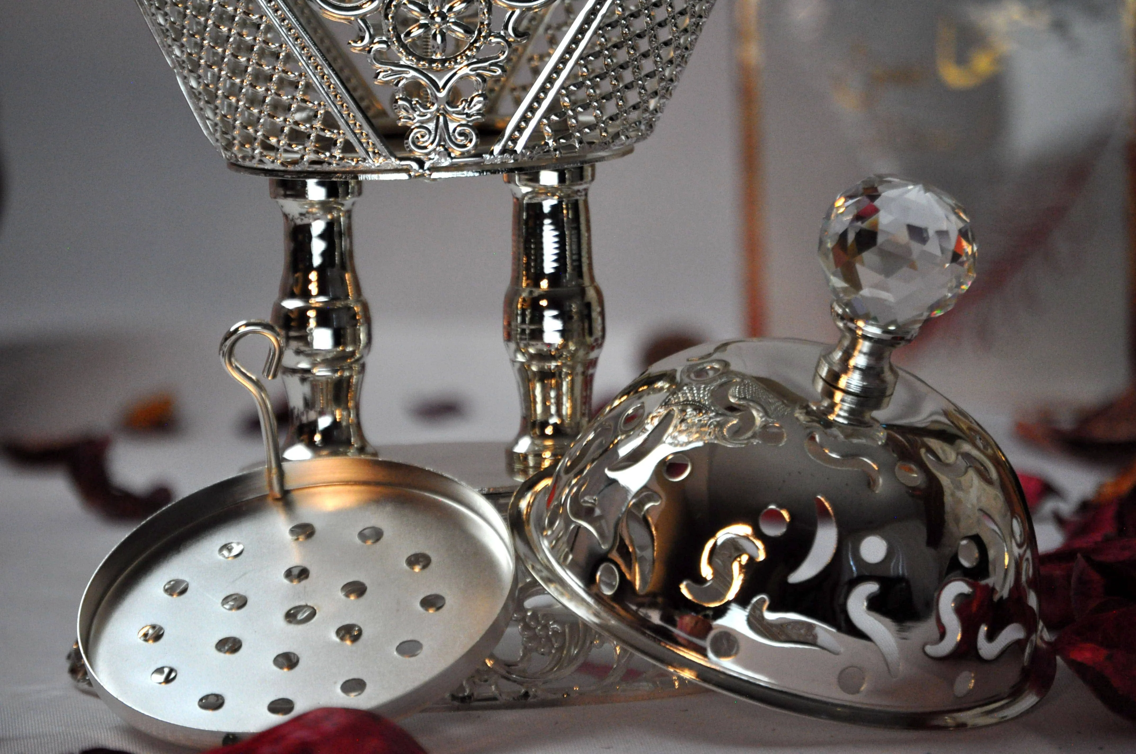 Arab Incense Bakhoor Burner - 9 inch Silver by Intense Oud - Image 5
