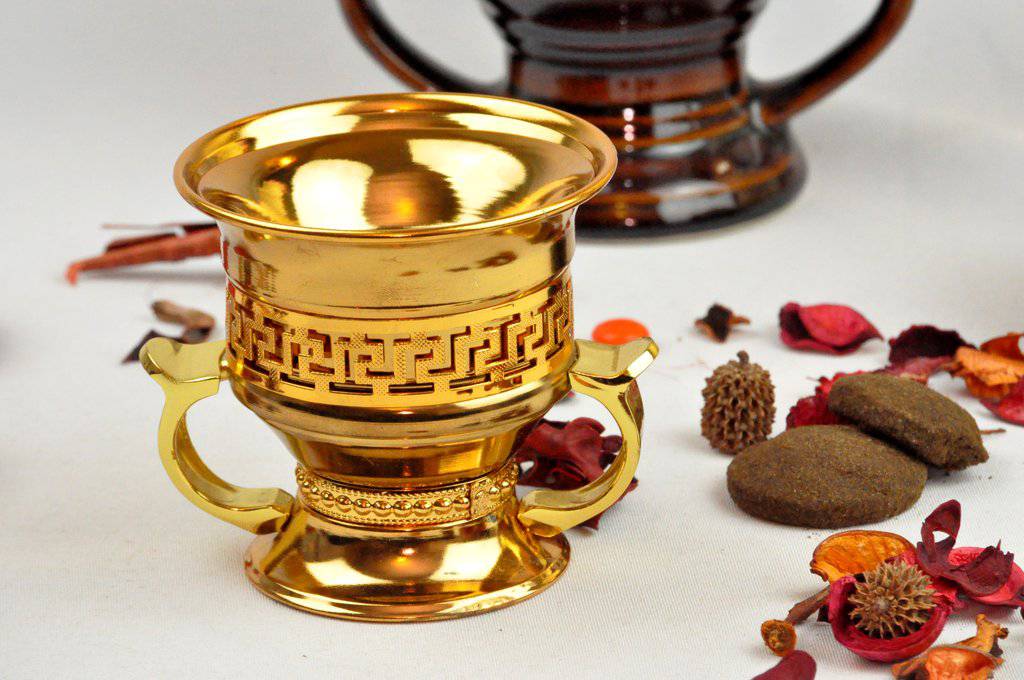 Arab Incense Bakhoor Burner Golden - 5 inch by Intense Oud - Image 4