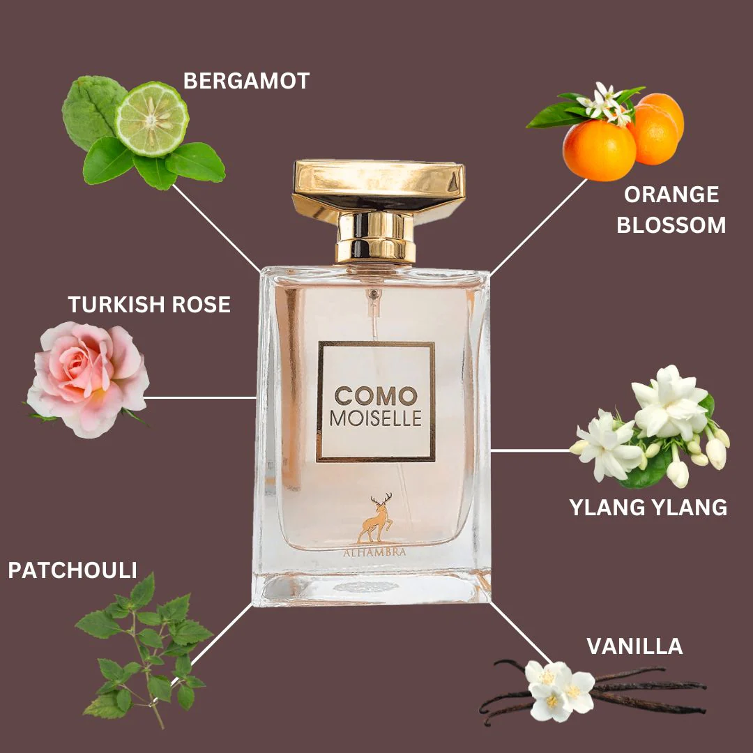 Como Moiselle Eau De Parfum Spray 100ML (3.4 OZ) By Maison Alhambra | A Luxurious Blend Of Bright Citrus, Elegant Florals & A Rich, Sensual Woody Base. - Image 4