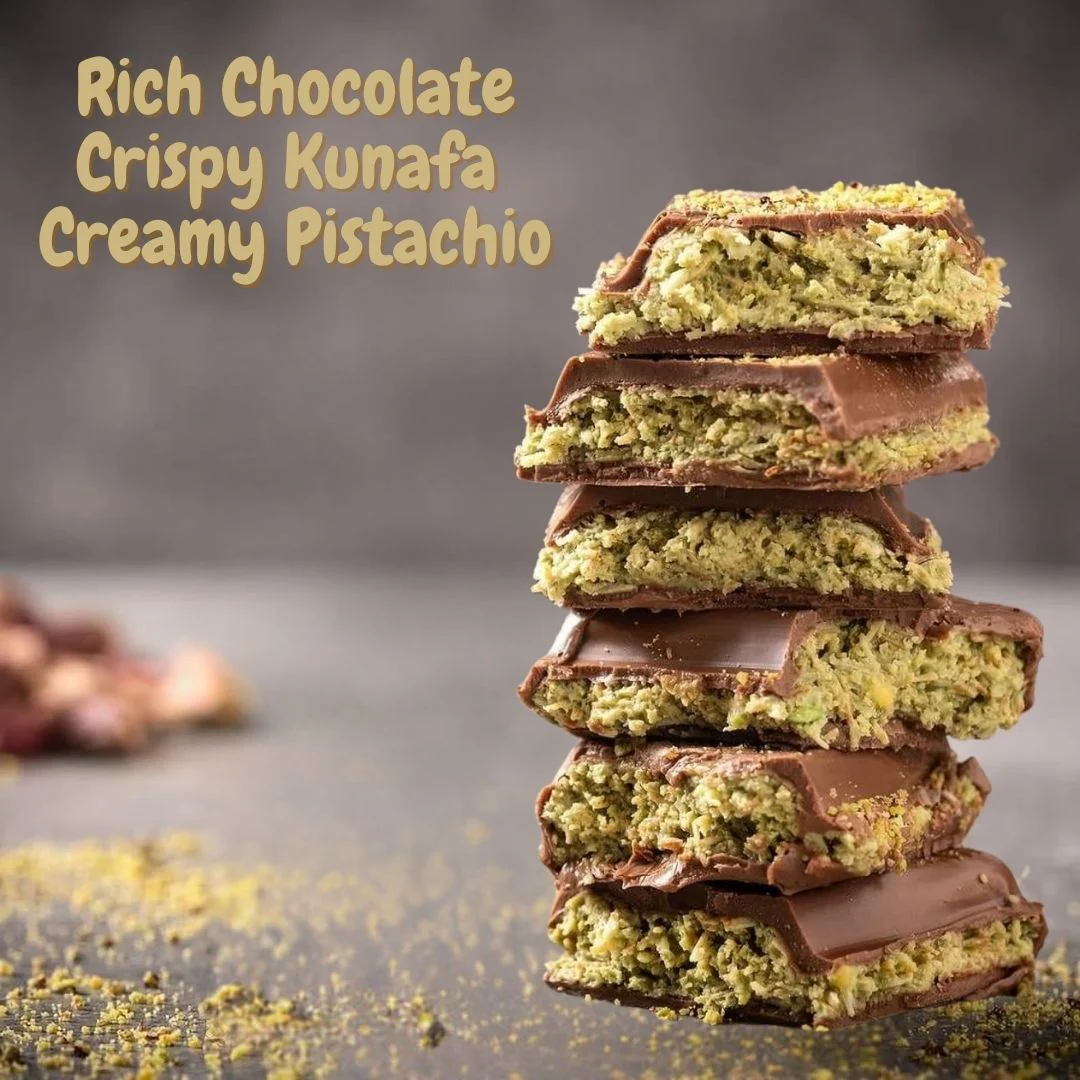 Dubai Kunafa Chocolate Bar 200GMS By Intense Oud | Rich Chocolate, Creamy Pistachio, Crispy Kunafa, The Viral Dubai Chocolate - Image 3
