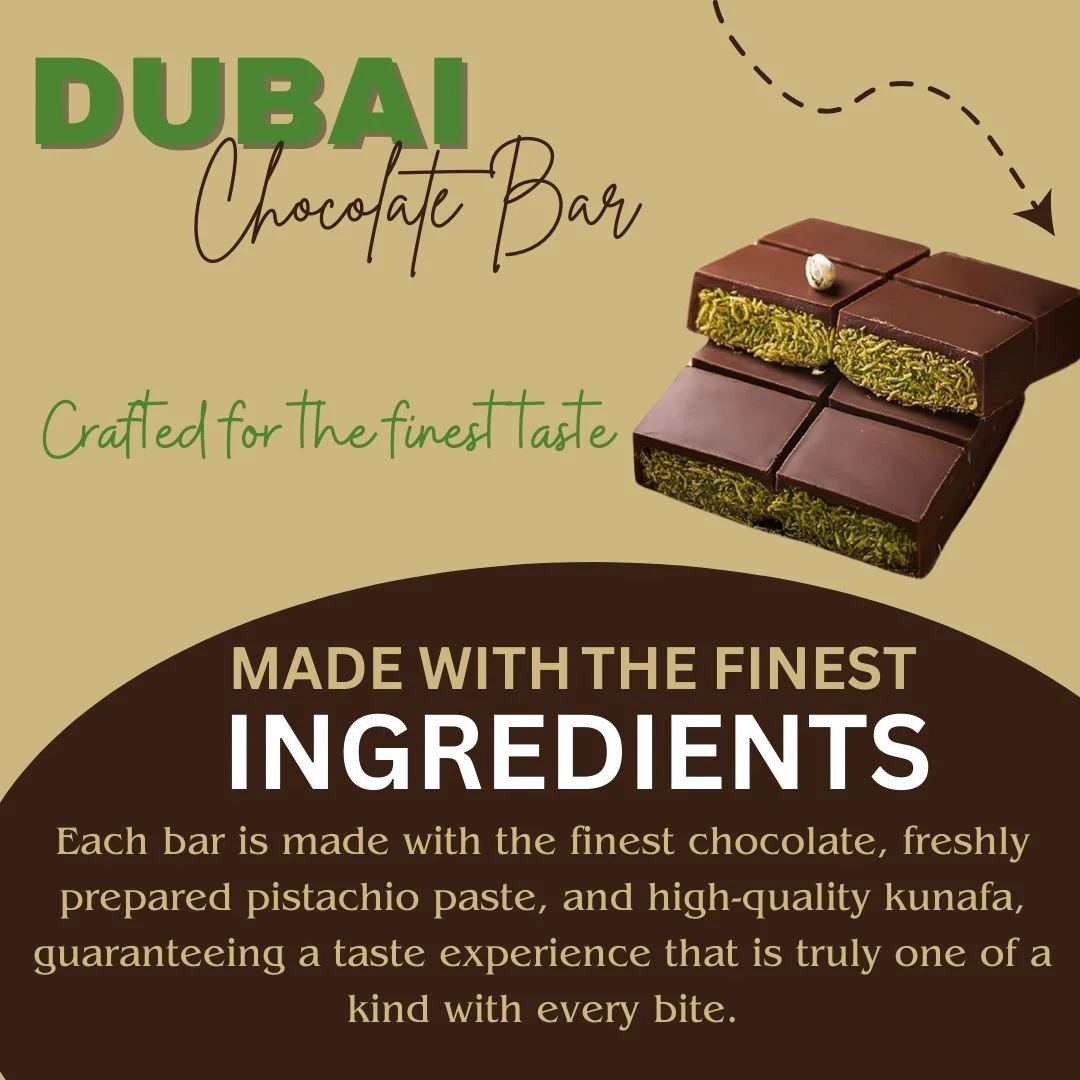 Dubai Kunafa Chocolate Bar 200GMS By Intense Oud | Rich Chocolate, Creamy Pistachio, Crispy Kunafa, The Viral Dubai Chocolate - Image 5
