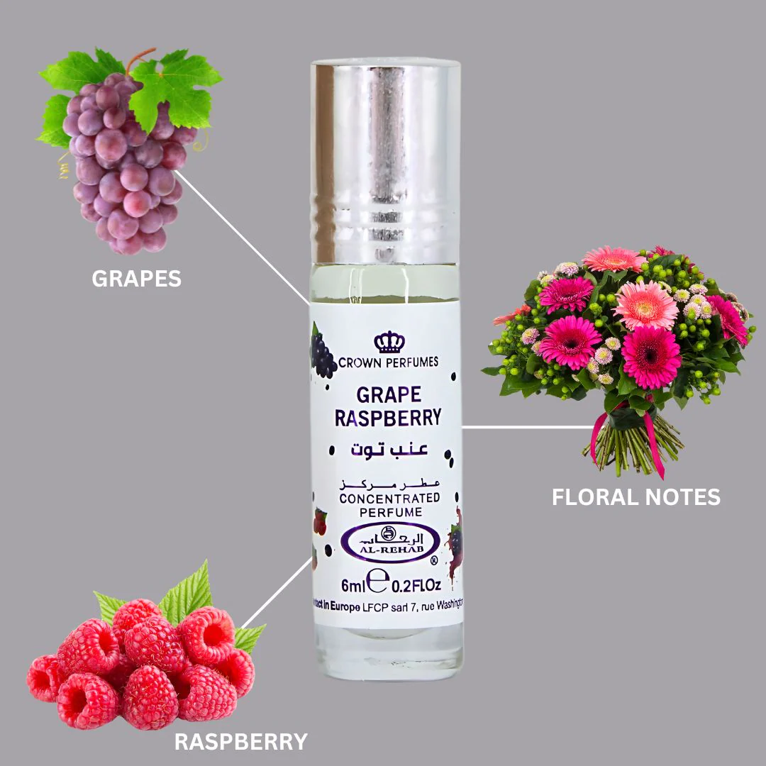 Grape Raspberry Perfume Oil CPO 6ML (0.2 OZ) By Al Rehab | Fruity, Floral, Sweet, Vibrant Fragrance. (BOX OF 6) - Image 9