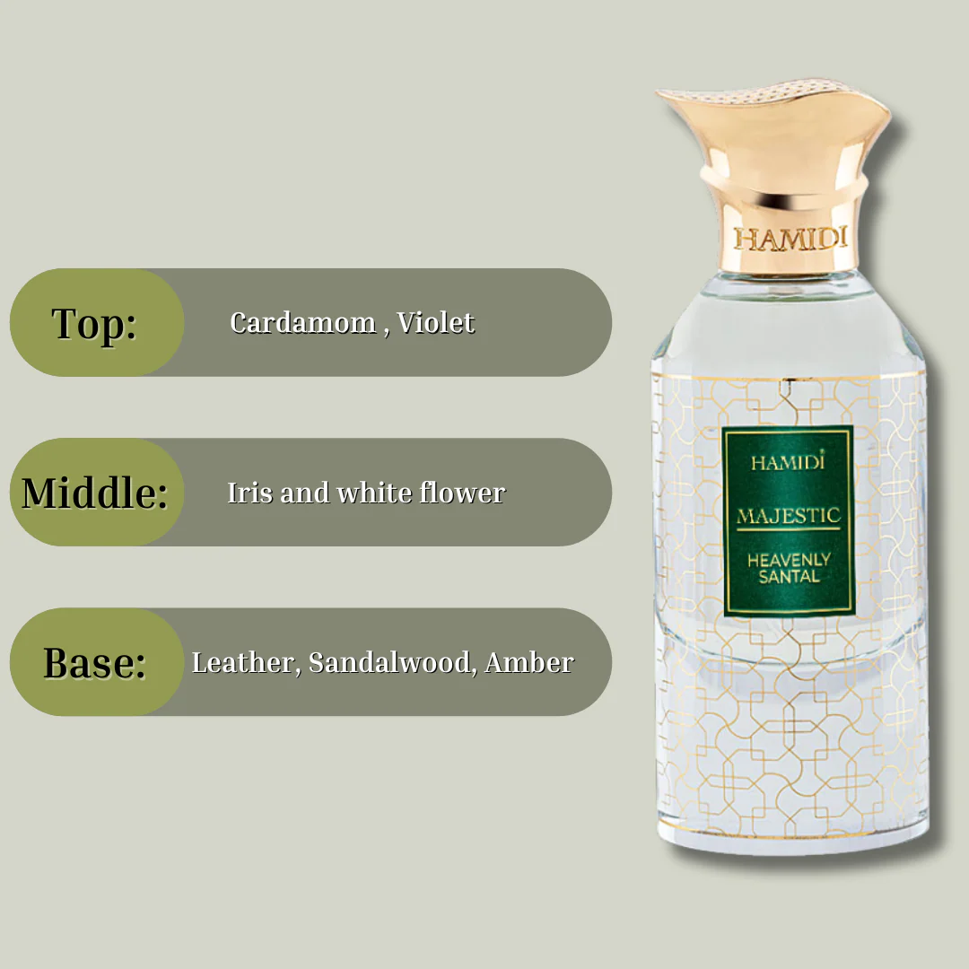 MAJESTIC HEAVENLY SANTAL EDP Spray 85ML (2.8 OZ) By Hamidi | A Delicate Floral Whiff Of Serenity & Bliss. - Image 5