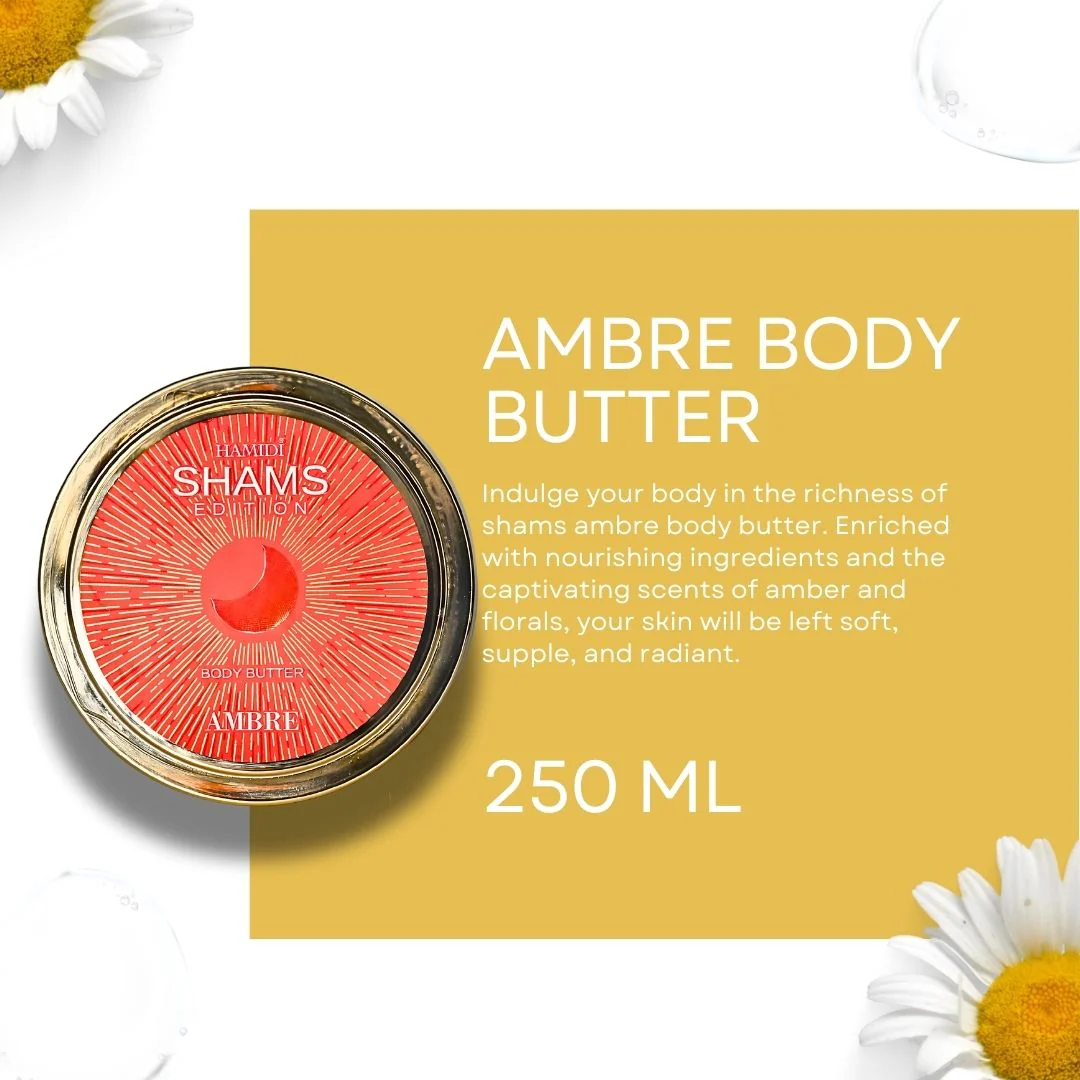 Hamidi Shams Edition Ambre Body Butter 250ML (8.5 OZ) By Hamidi | Ultra Moisturizing, Skin-Nourishing, Aromatic Fragrance. - Image 2