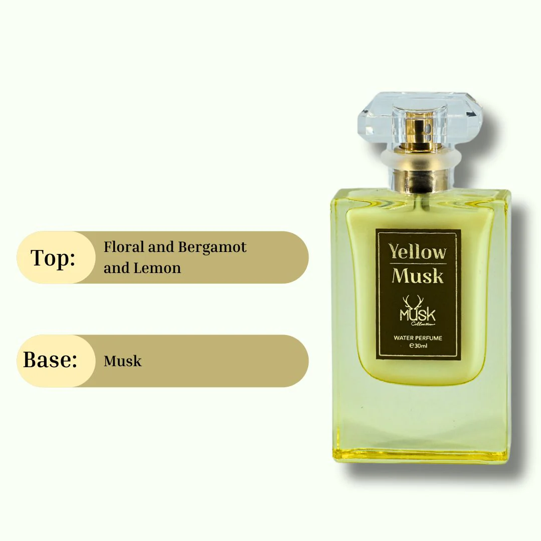 YELLOW MUSK WATER PERFUME 30ML (1.01 OZ) By Hamidi | Indulge In The Vibrant & Refreshing Aroma. - Image 6