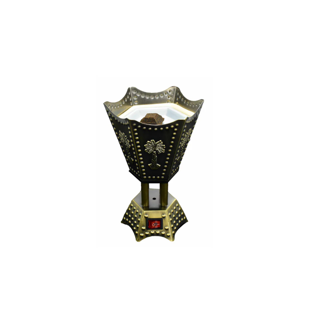 Metalic Studded Hexagon Shaped Electric Incense Bakhoor Burner by Intense Oud