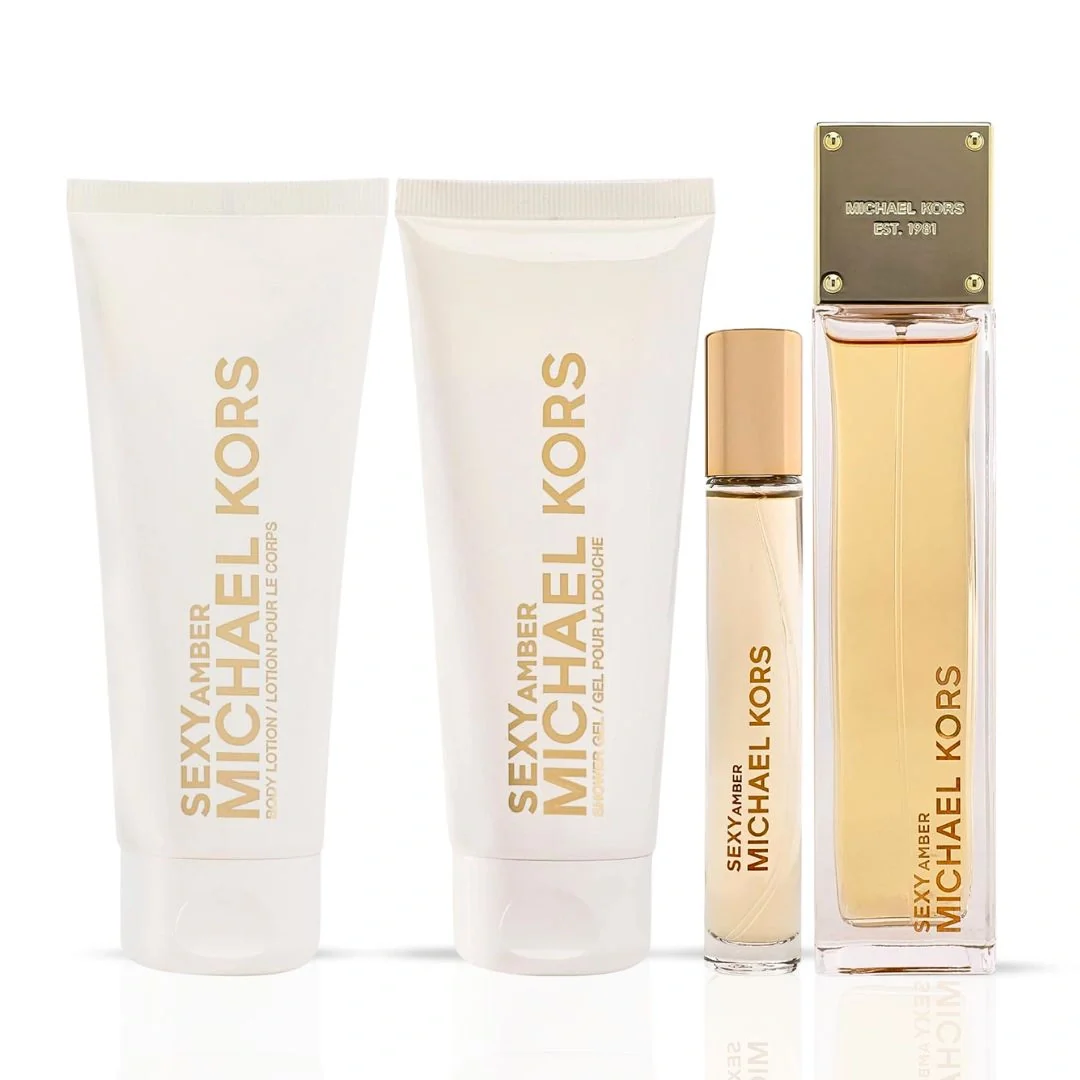 Michael Kors Sexy Amber 4Pc Gift Set (3.4oz EDP Spray, 3.4oz Body Lotion, 3.4oz Shower Gel, 10ml EDP Spray) - Image 2