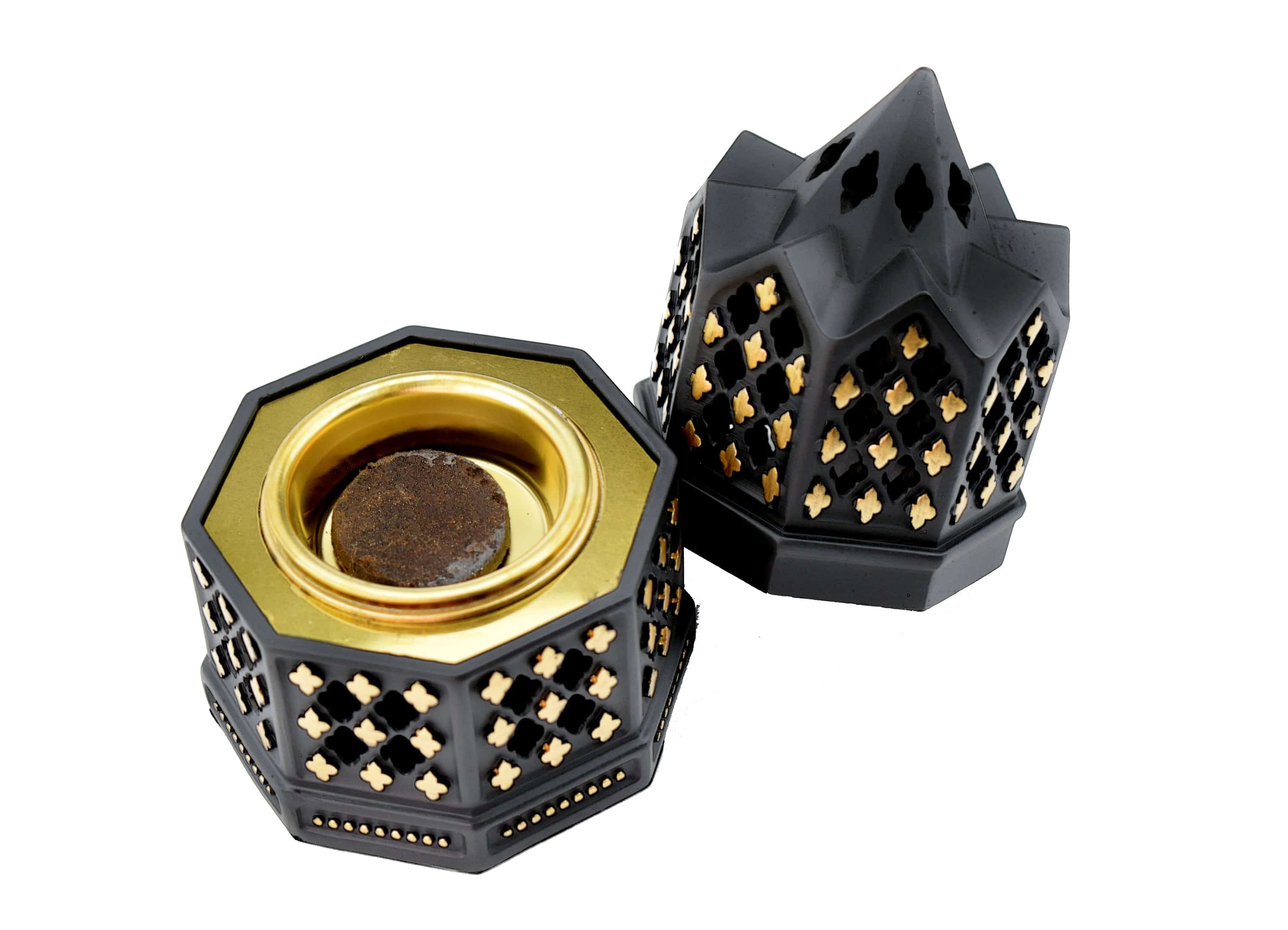 Minaret Style Closed Incense Bakhoor Burner - Black - Image 2