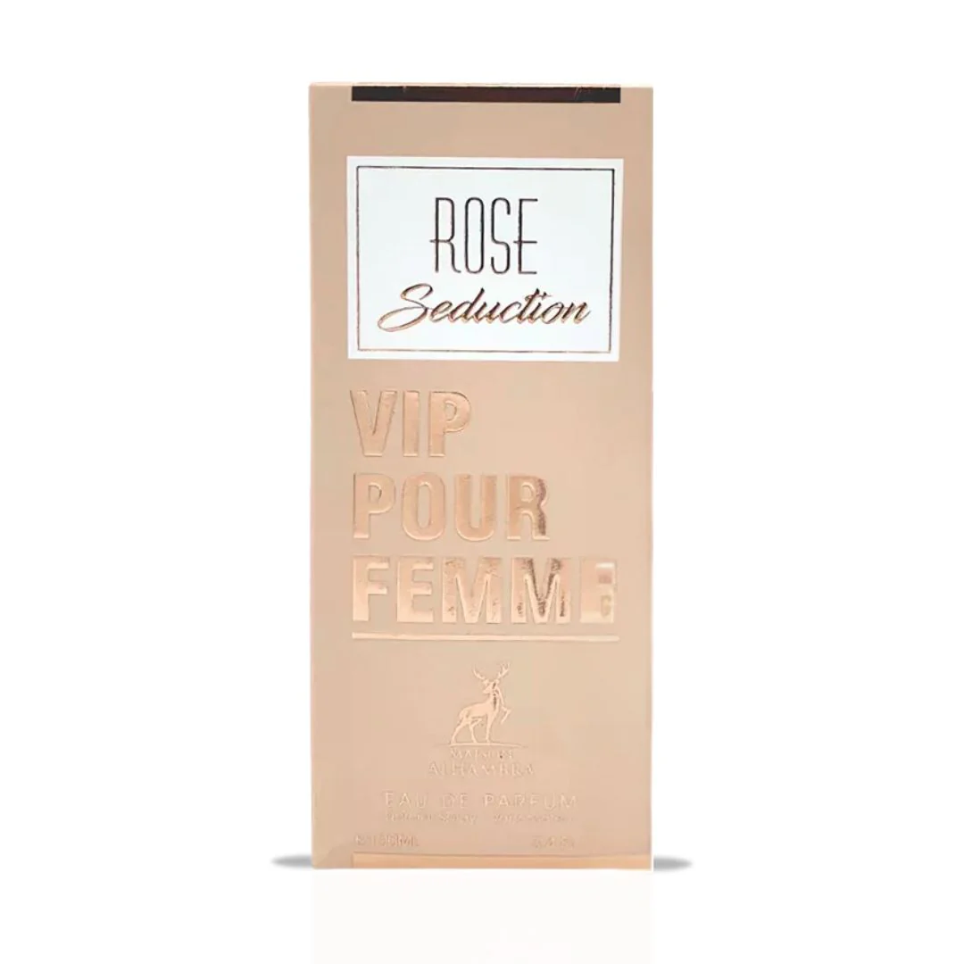 Rose Seduction VIP Pour Femme Eau De Parfum Spray 100ML (3.4 OZ) By Maison Alhambra | A Sparkling Blend Of Floral Elegance With A Warm, Musky & Woody Finish. - Image 2