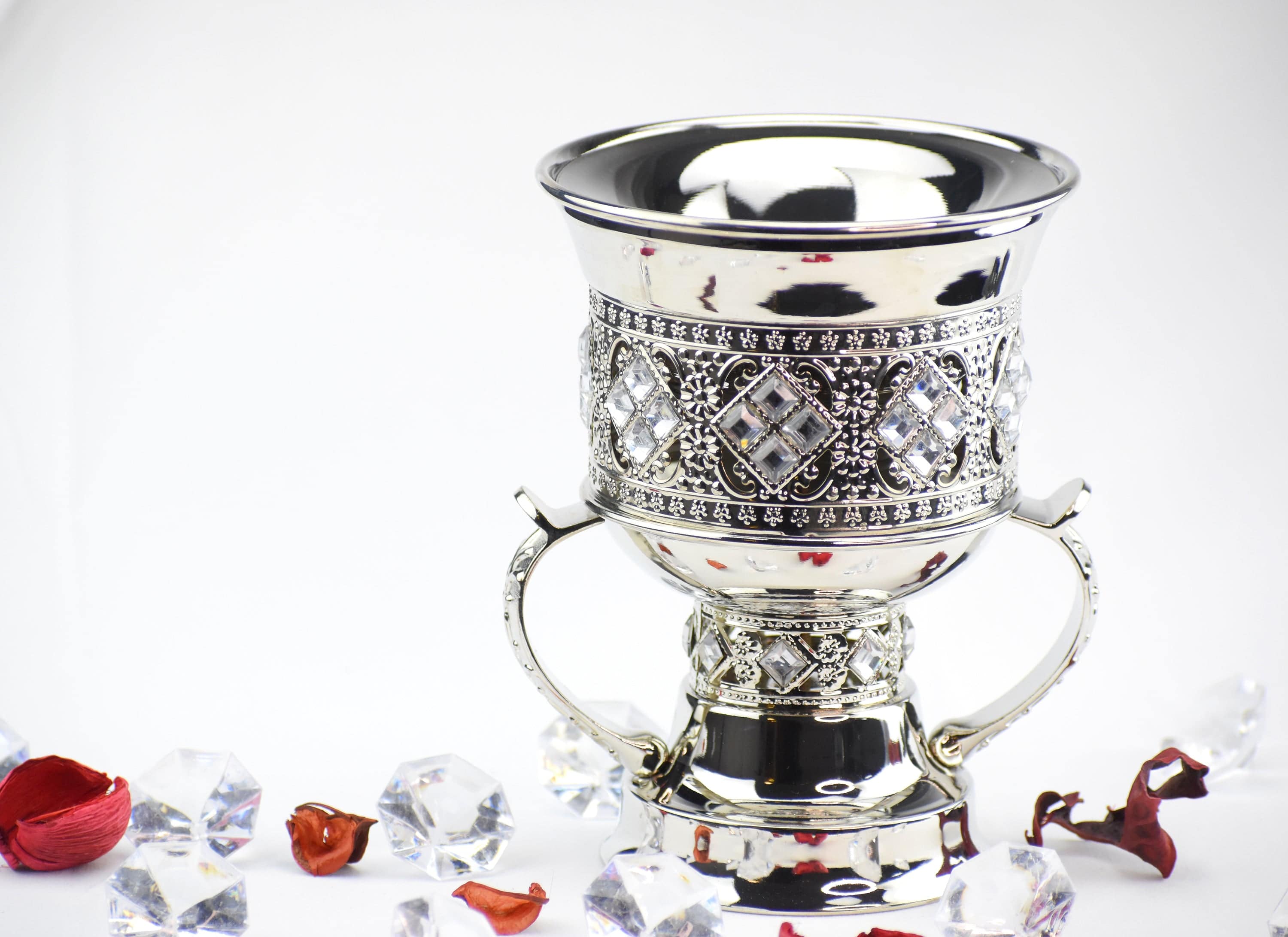 Trophy Style Incense Bakhoor Burner - 7 Inch - Silver - Image 3