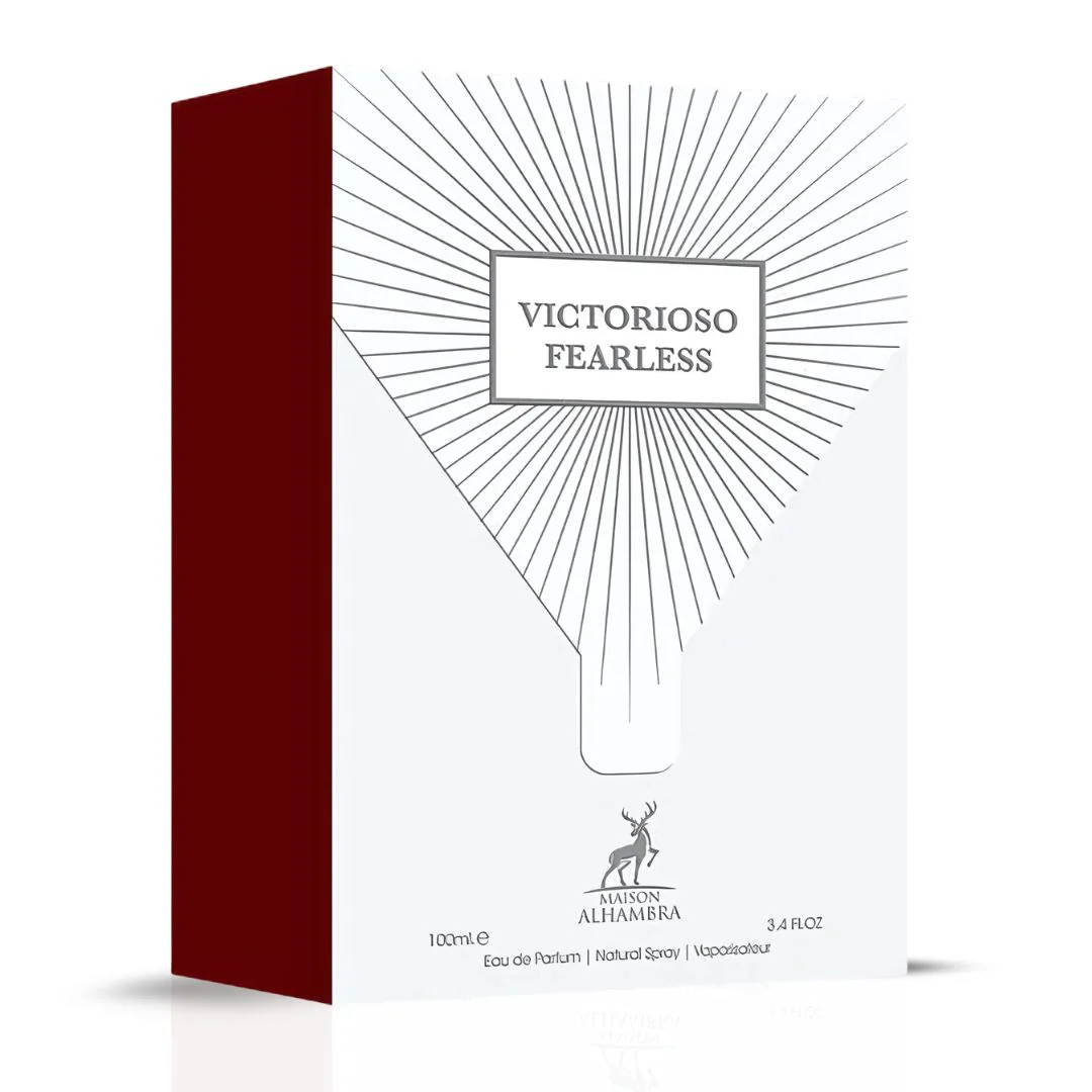 Victorioso Fearless Eau De Parfum Spray 100ML (3.4 OZ) by Maison Alhambra | A Warm, Spicy Blend of Fruit, Florals, and Woods for Cozy Elegance. - Image 3