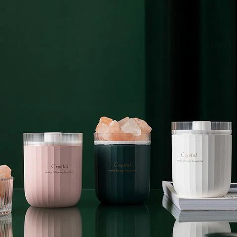 White Crystal Aroma Therapy Humidifier With Himalayan Salt by Intense Oud - Image 2